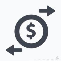icona vettore del cambio di denaro - stile glifo