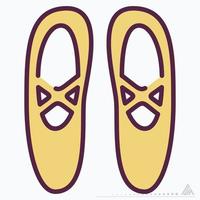 scarpe da balletto icon - stile di taglio della linea vettore