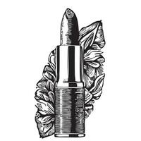 donne rossetto Vintage ▾ cosmetici mano disegnato schizzo vettore illustrazione