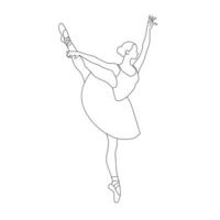 bellissimo balletto ballerino è in posa, giovane grazioso donna balletto ballerino, giovane ballerina in piedi nel balletto pose linea arte vettore