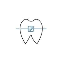 dentale bretelle concetto linea icona. semplice elemento illustrazione. dentale bretelle concetto schema simbolo design. vettore