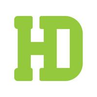 h e d alfabeto combinazione lettera logo concetto vettore illustrazione