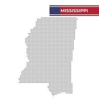 tratteggiata carta geografica di Mississippi stato vettore