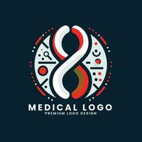 medico medico ospedale scienza dna logo design concetto vettore modello