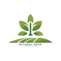 naturale biologico agrofattoria concetto logo design vettore modello