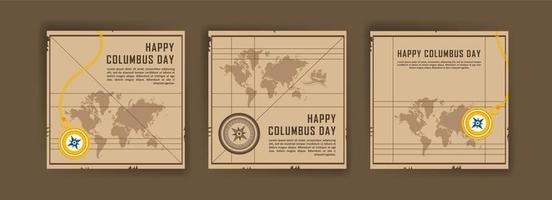 buon giorno di Colombo. modello di post sui social media per il Columbus Day. vettore