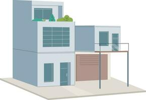 moderno costruzione, all'aperto Visualizza. Residenziale costruzione, casa, vero tenuta vettore