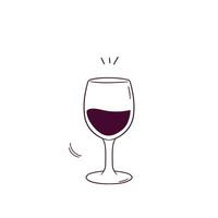 mano disegnato illustrazione di vino bicchiere icona. scarabocchio vettore schizzo illustrazione