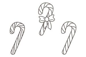 vettore impostato di tre isolato diverso caramella canne. schema illustrazione. elementi di inverno feste come come nuovo anno e Natale