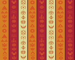 colorato strisce con tribale e geometrico simboli sfondo vettore