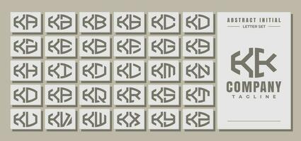 minimalista linea curva astratto lettera K kk logo design impostato vettore