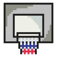 pallacanestro cerchio piano di sostegno con pixel arte design vettore