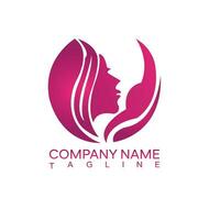 bellezza donna viso, logo design per cosmetici, terme estetico, vettore