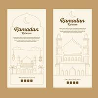 Ramadan bandiera modello vettore design con linea arte o monoline stile