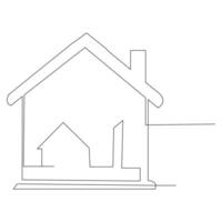 Casa singolo linea continuo schema vettore arte disegno e semplice uno linea casa minimalista design