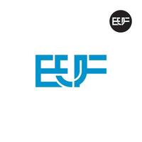 lettera euf monogramma logo design vettore