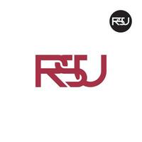 lettera rsu monogramma logo design vettore