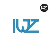 lettera iwz monogramma logo design vettore
