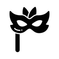 un modificabile icona di festa maschera nel di moda stile, un' bellissimo festa puntello masquerade vettore