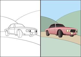 semplici pagine da colorare di veicoli per bambini, pagine da colorare per bambini. vettore