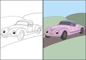 semplici pagine da colorare di veicoli per bambini, pagine da colorare per bambini. vettore