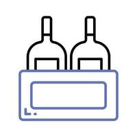 modificabile icona di vino bottiglie cassa, birra bottiglie dentro di legno gabbia vettore
