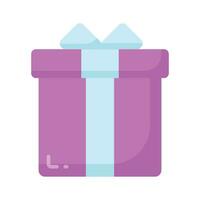 un' bellissimo avvolto regalo scatola con decorativo nastro arco, un icona di regalo scatola vettore