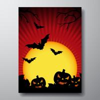 illustrazione vettoriale su un tema di Halloween con la zucca