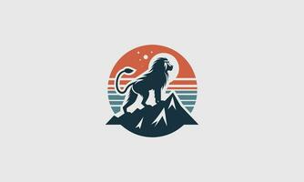 scimmia su montagna vettore illustrazione logo design