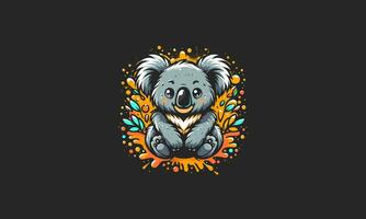 koala divertente vettore illustrazione portafortuna design