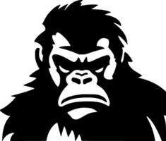 gorilla - nero e bianca isolato icona - vettore illustrazione
