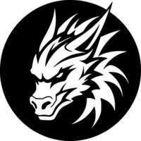 Drago - nero e bianca isolato icona - vettore illustrazione