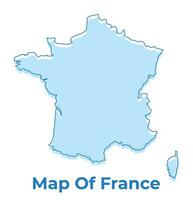 Francia semplice schema carta geografica vettore illustrazione