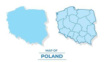 vettore Polonia carta geografica impostato semplice piatto e schema stile illustrazione