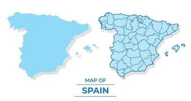 vettore Spagna carta geografica impostato semplice piatto e schema stile illustrazione