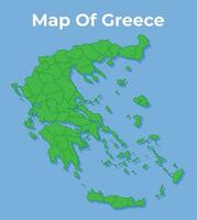 dettagliato carta geografica di Grecia nazione nel verde vettore illustrazione