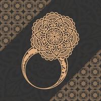sfondo modello anello mandala di lusso con arabesco dorato, stile orientale islamico arabo. mandala decorativo in stile ramadan. mandala per la stampa vettore