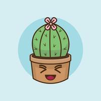 simpatico personaggio di cactus gratuito vettore