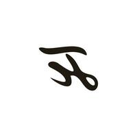 lettera nt mano cespuglio penna lettering logo vettore