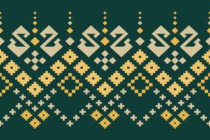 verde attraversare punto colorato geometrico tradizionale etnico modello ikat senza soluzione di continuità modello confine astratto design per tessuto Stampa stoffa vestito tappeto le tende e sarong azteco africano indiano indonesiano vettore