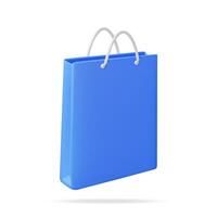 3d shopping Borsa isolato su bianca sfondo. rendere realistico regalo Borsa. saldi, sconto o autorizzazione concetto. in linea o Al dettaglio shopping simbolo. moda borsetta. vettore illustrazione