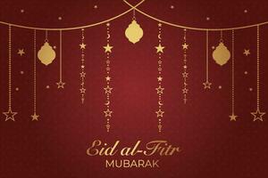 eid al-Fitr mubarak saluto carta vettore