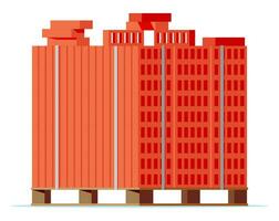 di legno pallet con rosso mattoni. edificio mattoni isolato su bianca. costruzione Materiale icona. Casa edificio e ristrutturazione. pesante industriale attrezzatura. cartone animato piatto vettore illustrazione