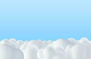 bellissimo soffice nuvole su blu cielo sfondo. collezione di cartone animato cumulo nube. rendere bolla carino cerchio sagomato Fumo o cumulo nebbia simbolo. vettore illustrazione