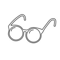icona della linea di occhiali in stile doodle. illustrazione vettoriale. vettore