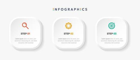 moderno attività commerciale Infografica modello con 3 opzioni o passo icone. vettore