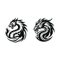 modello di logo di progettazione dell'illustrazione dell'icona di vettore del drago