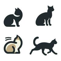 gatto silhouette logo design vettore illustrazione