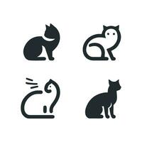 gatto silhouette logo design vettore illustrazione