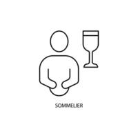 sommelier concetto linea icona. semplice elemento illustrazione. sommelier concetto schema simbolo design. vettore